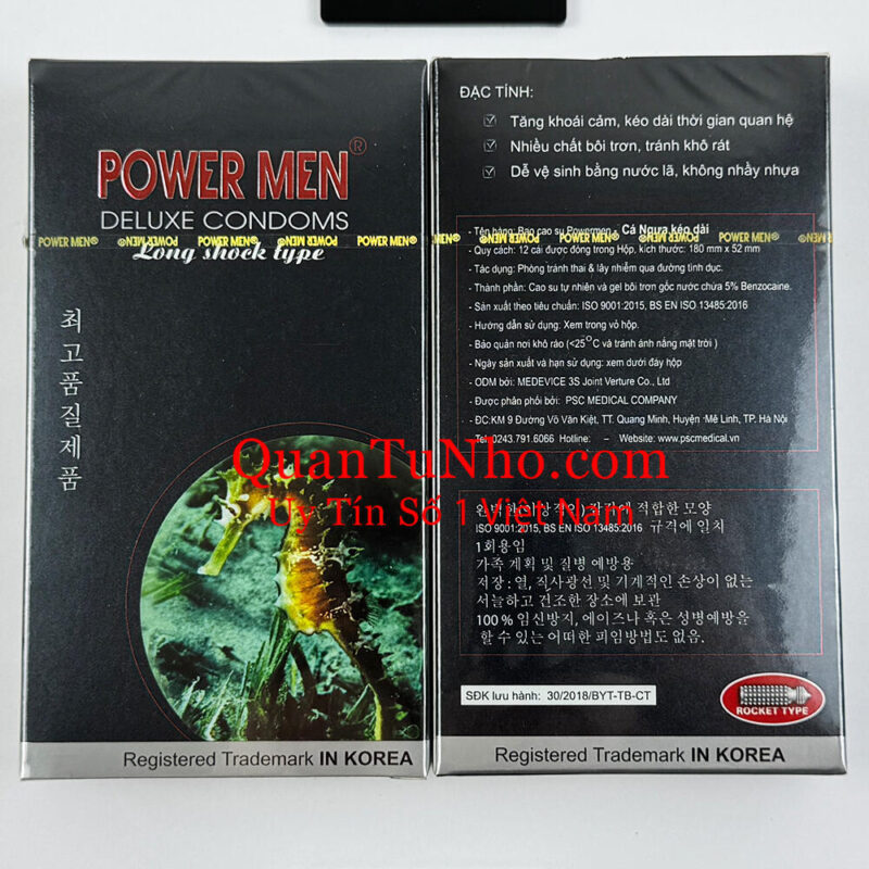 bao cao su gai powermen cá ngựa đen 12s