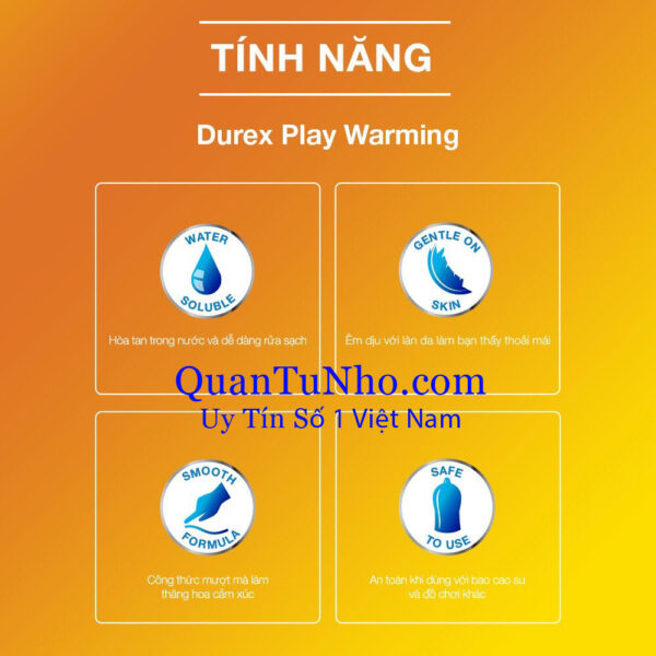 tính năng gel bôi trơn durex warming 100ml