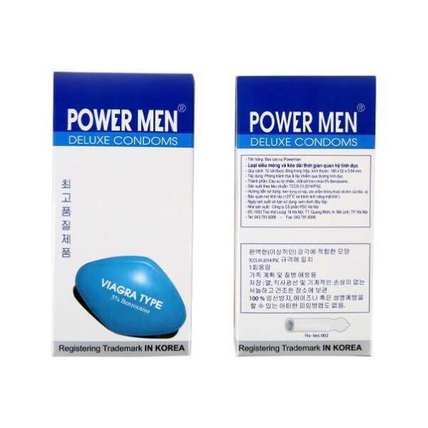 bao cao su siêu mỏng kéo dài thời gian power men Viagra