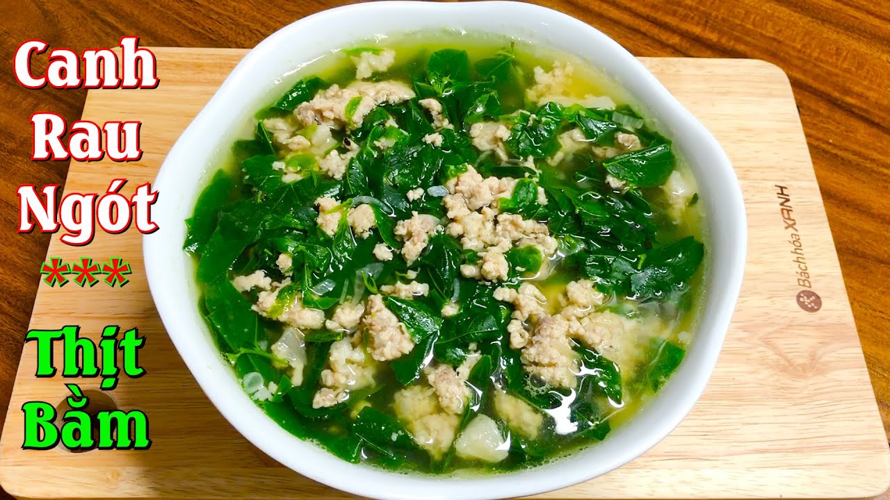 canh rau ngớt thiitj bằm