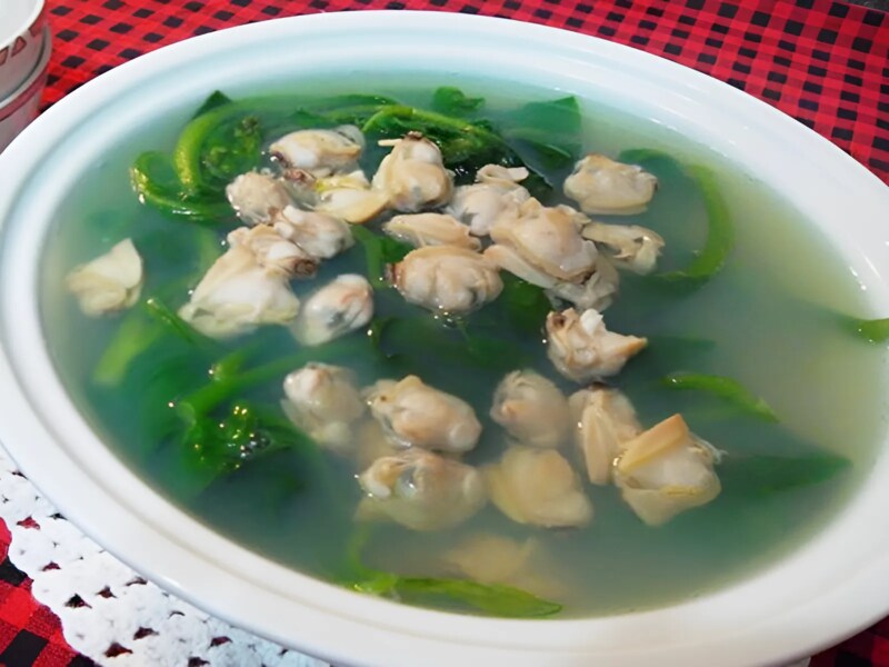 Canh ngao nấu mồng tơi